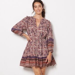Cleobella Reign Mini-Dress, Laurel Block Print, XS
